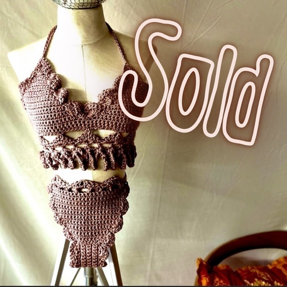 SPARKLING ROSE GOLD BIKINI - Picture 1 of 10